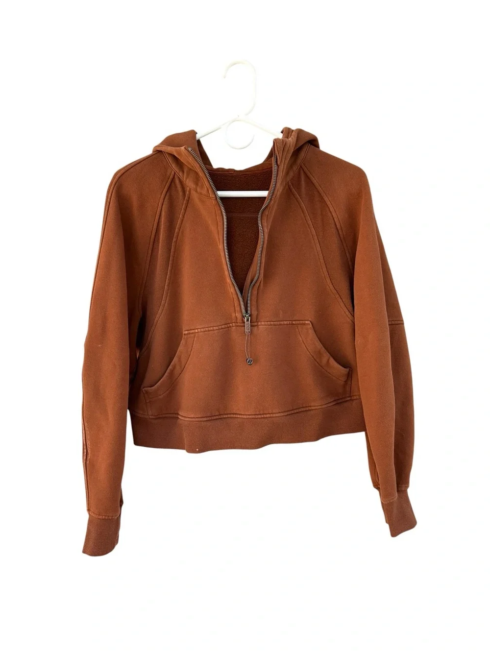 Lululemon Scuba Oversized 1/2 Zip Cropped Hoodie - Copper Brown - Size XS/S